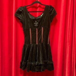 SOLD Vintage Shrine of Hollywood velvet corset babydoll dress